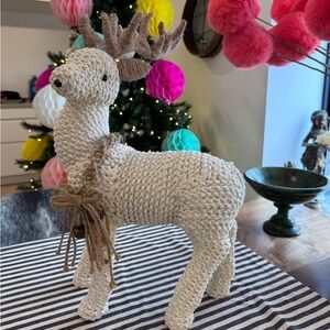 Large Nordic Crochet Reindeer Decor